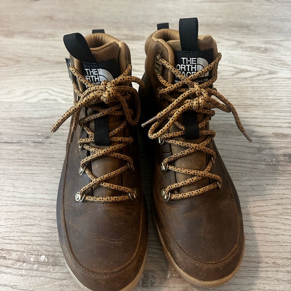 The North Face brown Leather hiking Boots Sz 9 - Picture 5 of 6